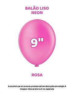 BALÃO NEON 9 POLEGADAS ROSA C/25UN - PIC PIC