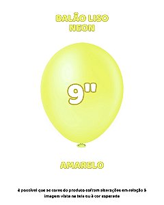 BALÃO NEON 9 POLEGADAS AMARELO C/25UN - PIC PIC
