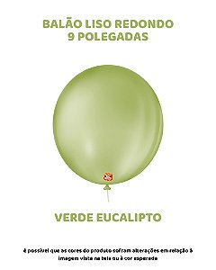 BALÃO 9 POLEGADAS LISO REDONDO C/50UN VERDE EUCALIPTO - SÃO ROQUE