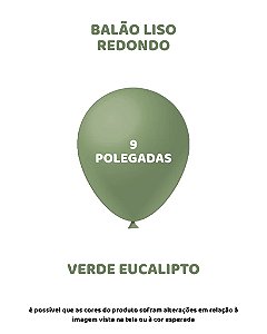 BALÃO 9 POLEGADAS LISO C/50UN VERDE EUCALIPTO- FEST BALL