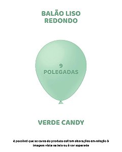 BALÃO 9 POLEGADAS LISO C/50UN VERDE CANDY - FEST BALL