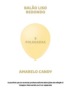 BALÃO 9 POLEGADAS LISO C/50UN AMARELO CANDY - FEST BALL