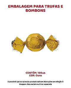 EMBALAGEM PARA TRUFAS E BOMBONS C/100UN - OURO