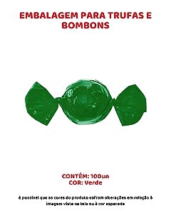 EMBALAGEM PARA TRUFAS E BOMBONS C/100UN - VERDE