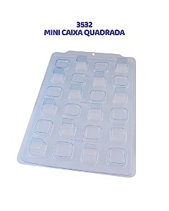FORMA DE ACETATO 3 PARTES - MINI CAIXA QUADRADA (3532)