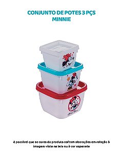 CONJUNTO DE POTES MINNIE - 3 PEÇAS