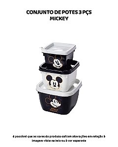 CONJUNTO DE POTES MICKEY - 3 PEÇAS
