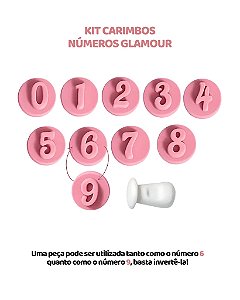 KIT CARIMBOS - NÚMEROS GLAMOUR 2cm