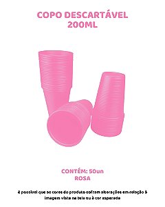 COPO DESCARTÁVEL 200ml - ROSA C/50UN