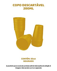 COPO DESCARTÁVEL 200ml - DOURADO C/50UN