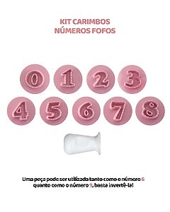 KIT CARIMBOS - NÚMEROS FOFOS 2cm