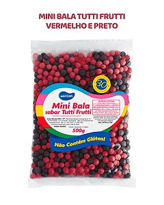 MINI BALA 500g TUTTI-FRUTTI - VERMELHO E PRETO