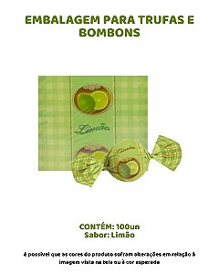 EMBALAGEM PARA TRUFAS E BOMBONS C/100UN - LIMÃO - CROMUS