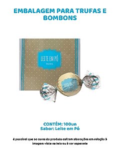 EMBALAGEM PARA TRUFAS E BOMBONS C/100UN - LEITE EM PÓ
