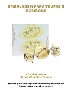 EMBALAGEM PARA TRUFAS E BOMBONS C/100UN - CHOCOLATE BRANCO