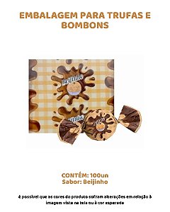 EMBALAGEM PARA TRUFAS E BOMBONS C/100UN - BEIJINHO