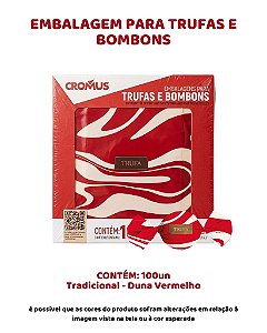 EMBALAGEM PARA TRUFAS E BOMBONS C/100UN - TRUFA TRADICIONAL DUNA VERMELHO