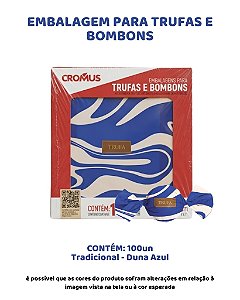 EMBALAGEM PARA TRUFAS E BOMBONS C/100UN - TRUFA TRADICIONAL DUNA AZUL - CROMUS
