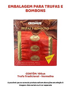 EMBALAGEM PARA TRUFAS E BOMBONS C/100UN - TRUFA TRADICIONAL VERMELHO