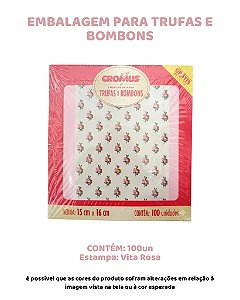 EMBALAGEM PARA TRUFAS E BOMBONS C/100UN - VITA ROSA