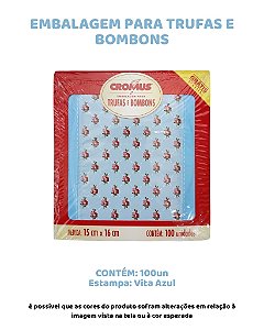 EMBALAGEM PARA TRUFAS E BOMBONS C/100UN - VITA AZUL