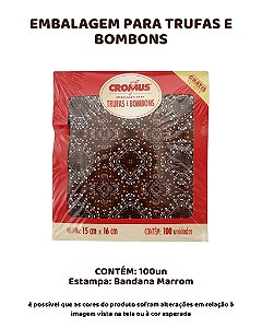 EMBALAGEM PARA TRUFAS E BOMBONS C/100UN - BANDANA MARROM