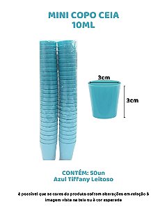 COPO CEIA 10ml C/50UN - AZUL TIFFANY LEITOSO