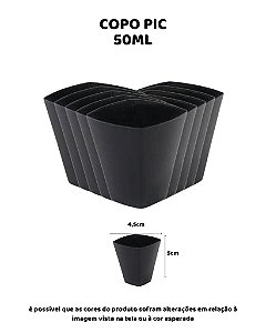 COPO PIC 50ml C/10UN - PRETO