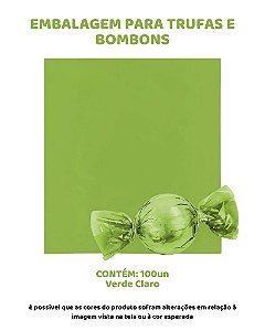 EMBALAGEM PARA TRUFAS E BOMBONS C/100UN - VERDE CLARO