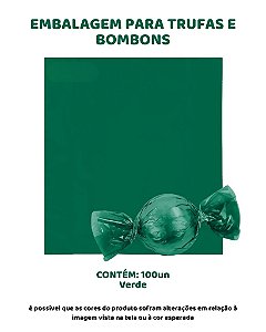 EMBALAGEM PARA TRUFAS E BOMBONS C/100UN - VERDE