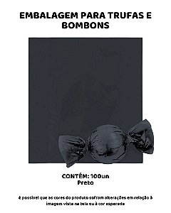 EMBALAGEM PARA TRUFAS E BOMBONS C/100UN - PRETO - EMBALE