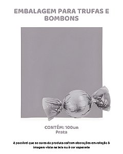 EMBALAGEM PARA TRUFAS E BOMBONS C/100UN - PRATA