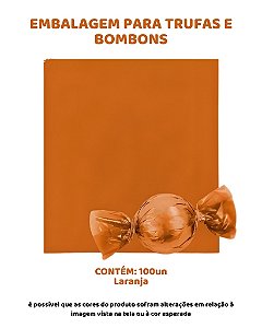 EMBALAGEM PARA TRUFAS E BOMBONS C/100UN - LARANJA