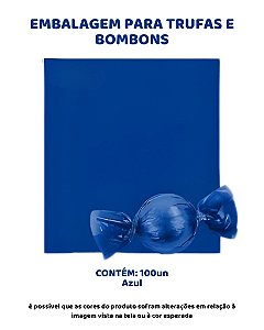 EMBALAGEM PARA TRUFAS E BOMBONS C/100UN - AZUL
