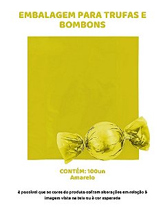 EMBALAGEM PARA TRUFAS E BOMBONS C/100UN - AMARELO