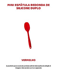 ESPÁTULA REDONDA MINI DE SILICONE DUPLO - VERMELHO