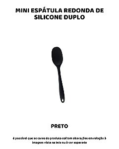 ESPÁTULA REDONDA MINI DE SILICONE DUPLO - PRETO