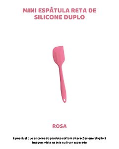 ESPÁTULA RETA MINI DE SILICONE DUPLO - ROSA