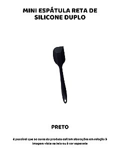 ESPÁTULA RETA MINI DE SILICONE DUPLO - PRETO