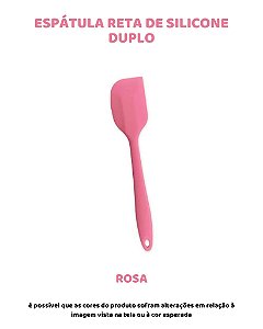 ESPÁTULA RETA DE SILICONE DUPLO - ROSA