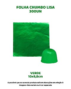 FOLHA CHUMBO 10x9,8cm LISA C/300UN - VERDE