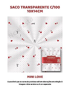 SACO TRANSPARENTE 10x14cm C/100UN - MINI LOVE - CROMUS