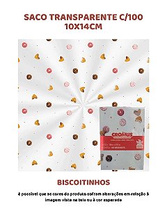 SACO TRANSPARENTE 10x14cm C/100UN - BISCOITINHOS - CROMUS