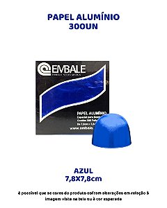 PAPEL ALUMINIO 7,8X7,8cm PARA TUFAS E BOMBONS C/300UN - AZUL