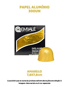 PAPEL ALUMINIO 7,8X7,8cm PARA TUFAS E BOMBONS C/300UN - AMARELO
