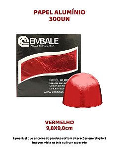 PAPEL ALUMÍNIO 9,8X9,8cm PARA TRUFAS E BOMBONS C/300UN - VERMELHO