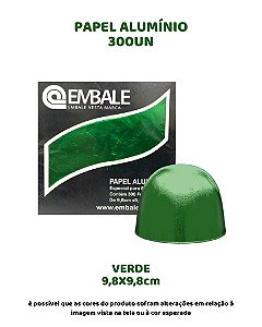 PAPEL ALUMÍNIO 9,8X9,8cm PARA TRUFAS E BOMBONS C/300UN - VERDE