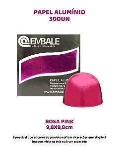 PAPEL ALUMÍNIO 9,8X9,8cm PARA TRUFAS E BOMBONS C/300UN - ROSA PINK