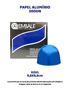 PAPEL ALUMÍNIO 9,8X9,8cm PARA TRUFAS E BOMBONS C/300UN - AZUL