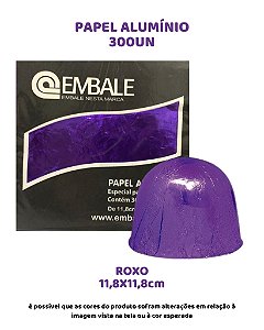 PAPEL ALUMINIO 11,8X11,8cm PARA TRUFAS E BOMBONS C/300UN - ROXO